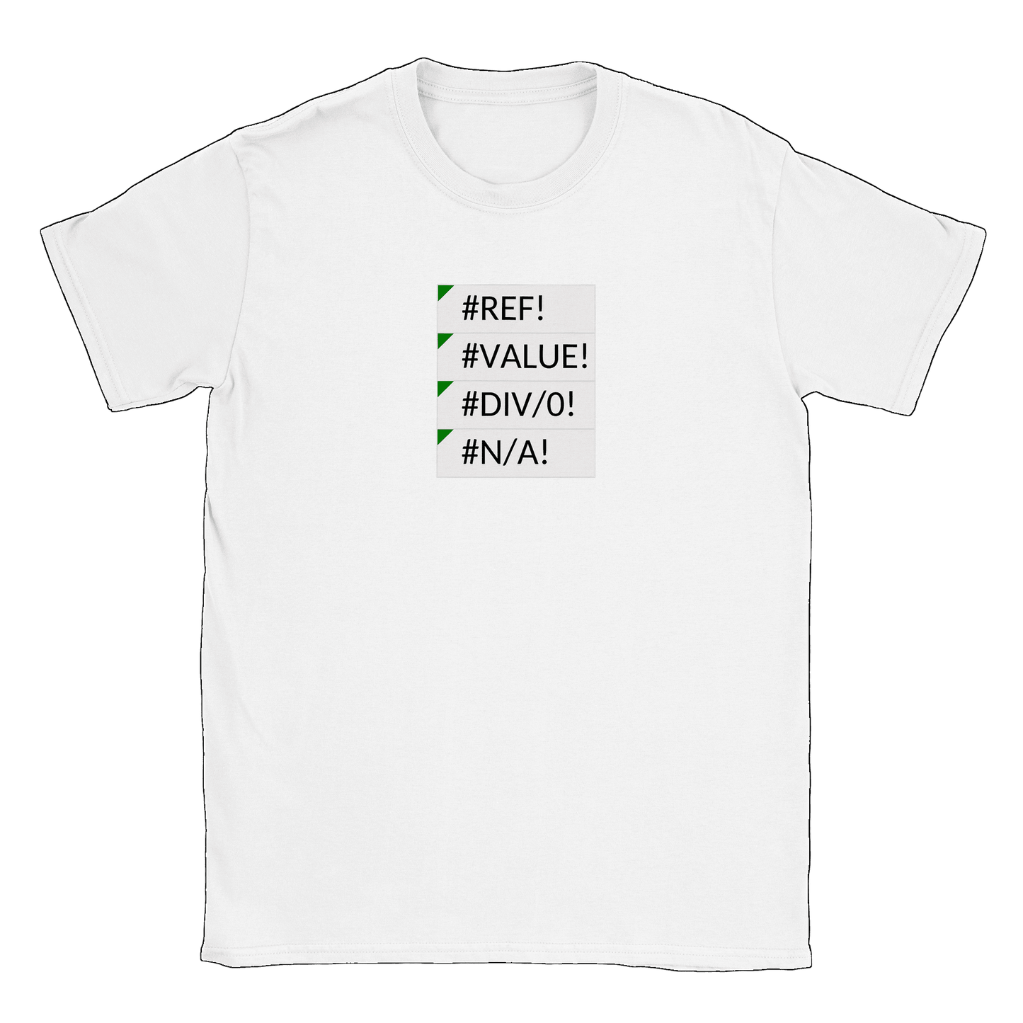 Excel errors - T-shirt Vit