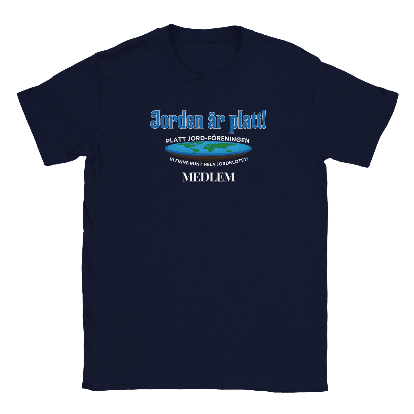 Jorden är platt - T-shirt Navy