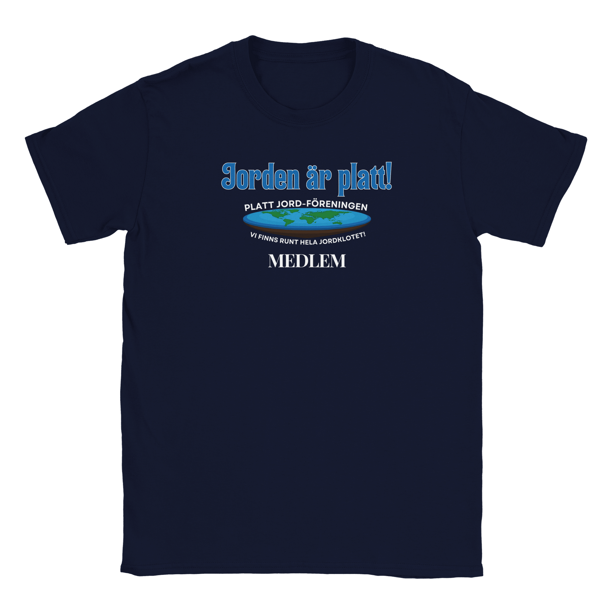 Jorden är platt - T-shirt Navy