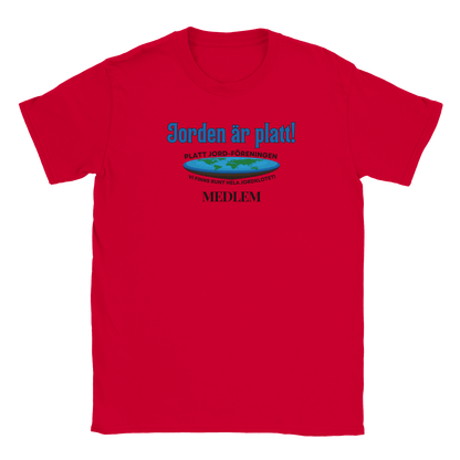 Jorden är platt - T-shirt Röd