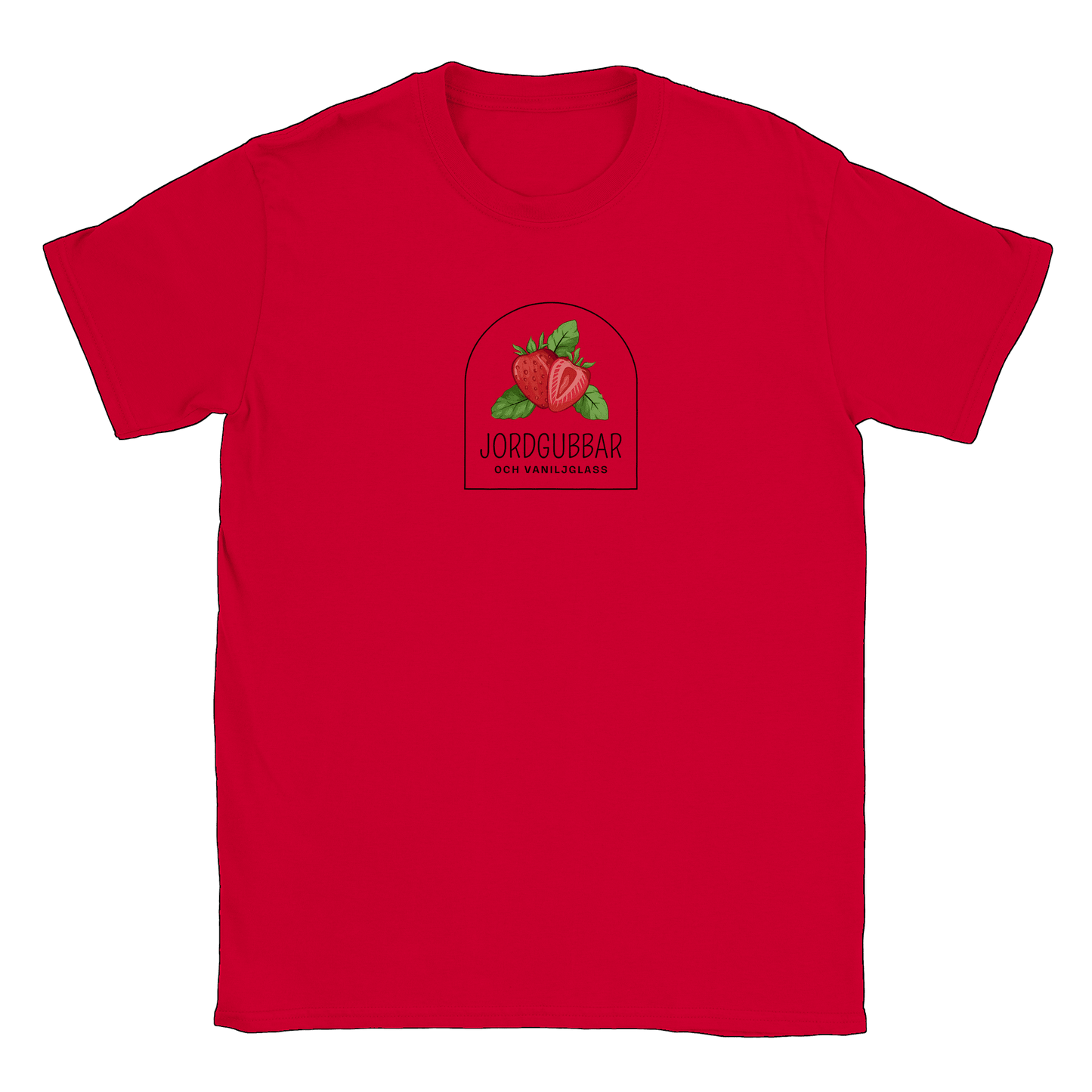Jordgubbar och vaniljglass - T-shirt Röd