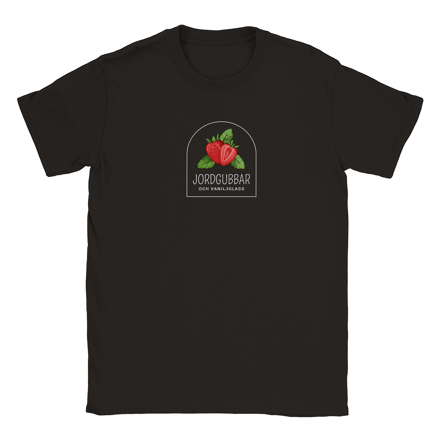 Jordgubbar och vaniljglass - T-shirt Svart