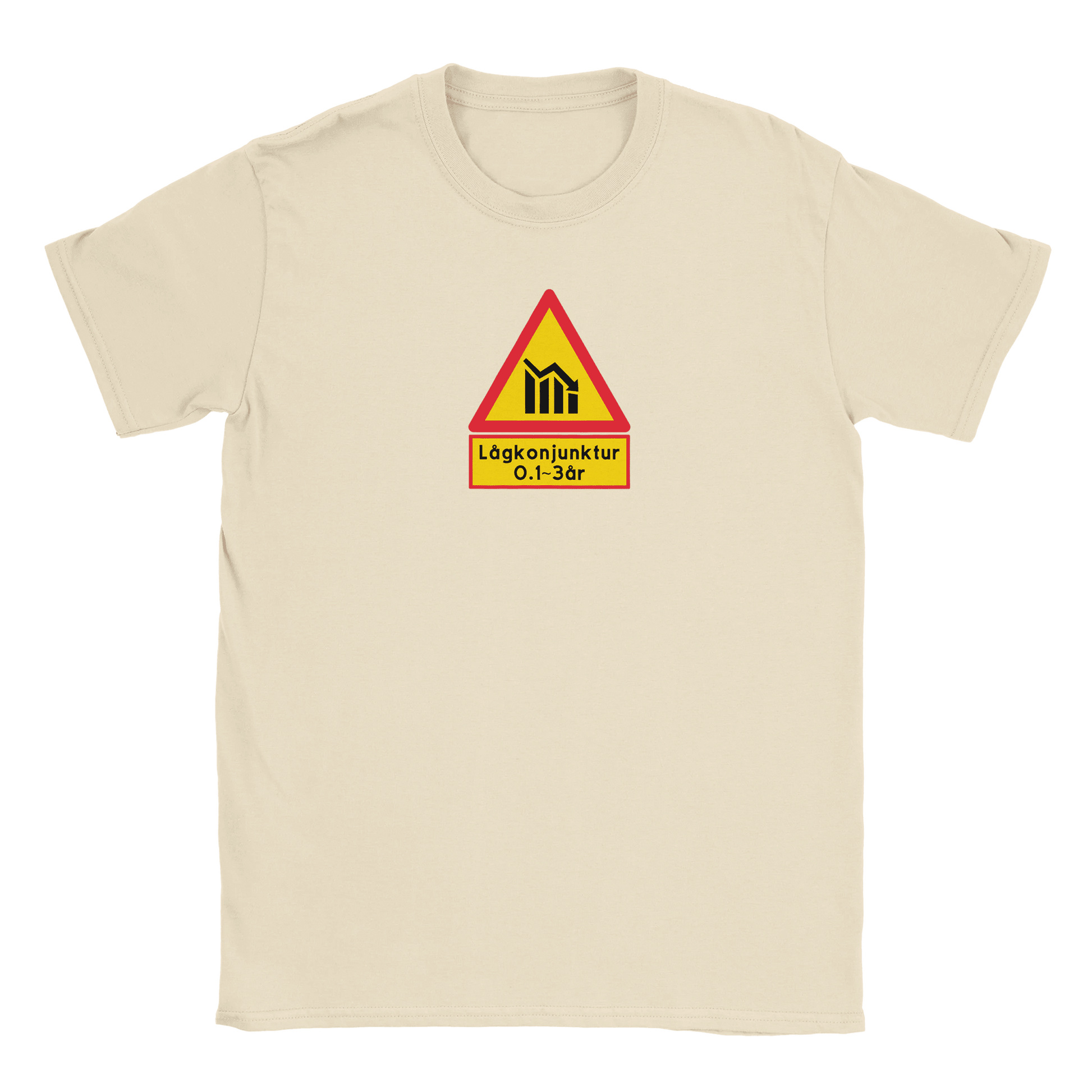 Lågkonjunktur Varningsskylt - T-shirt Beige