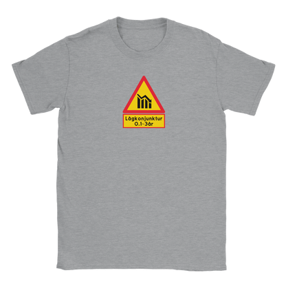 Lågkonjunktur Varningsskylt - T-shirt Grå