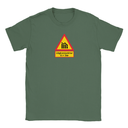 Lågkonjunktur Varningsskylt - T-shirt Militärgrön