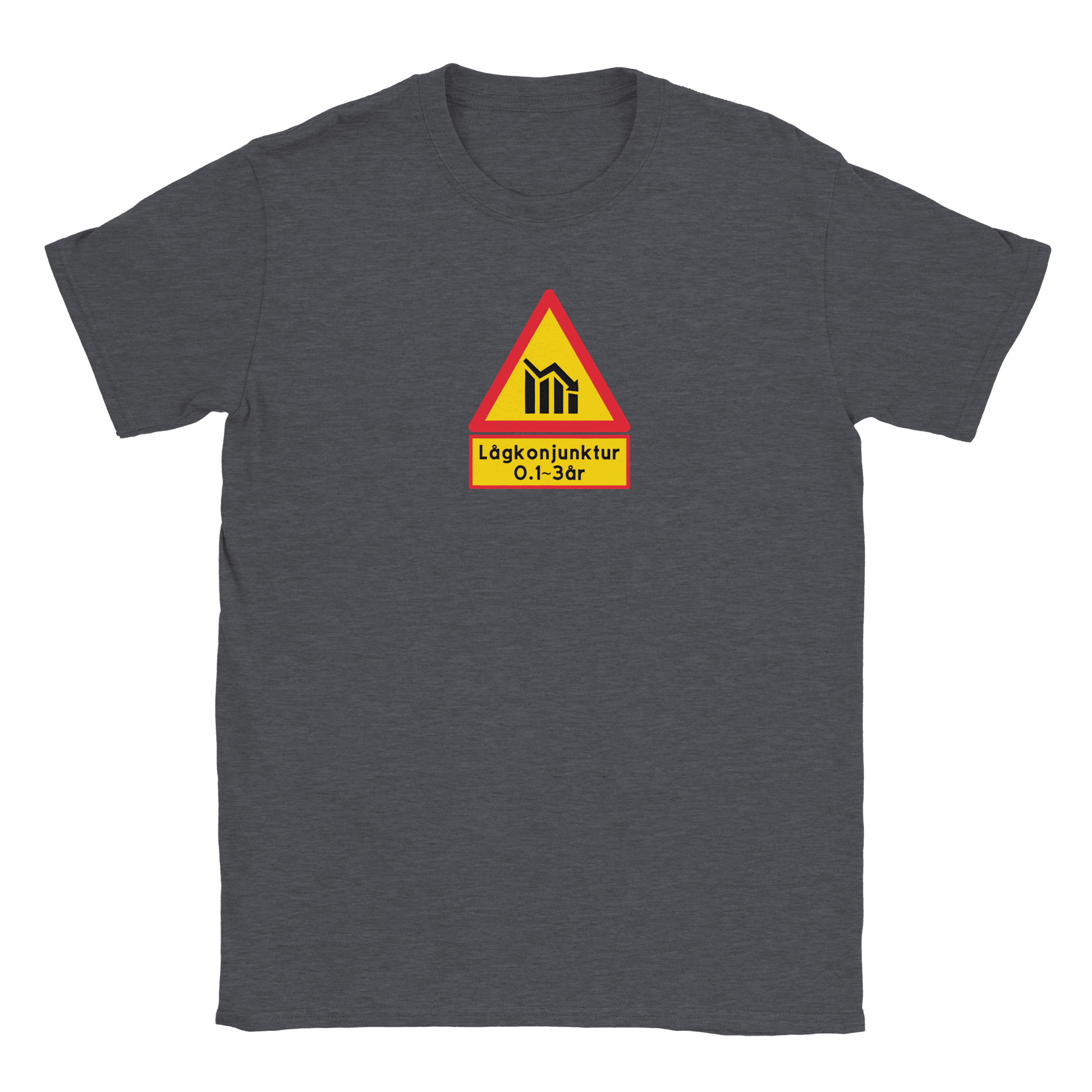Lågkonjunktur Varningsskylt - T-shirt Mörkgrå
