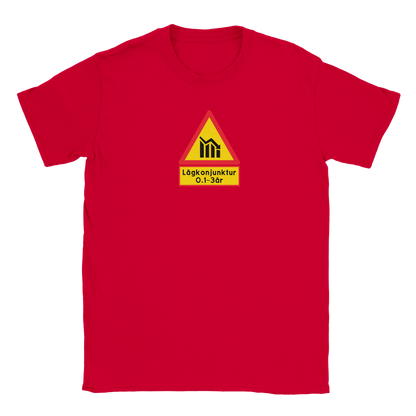 Lågkonjunktur Varningsskylt - T-shirt Röd