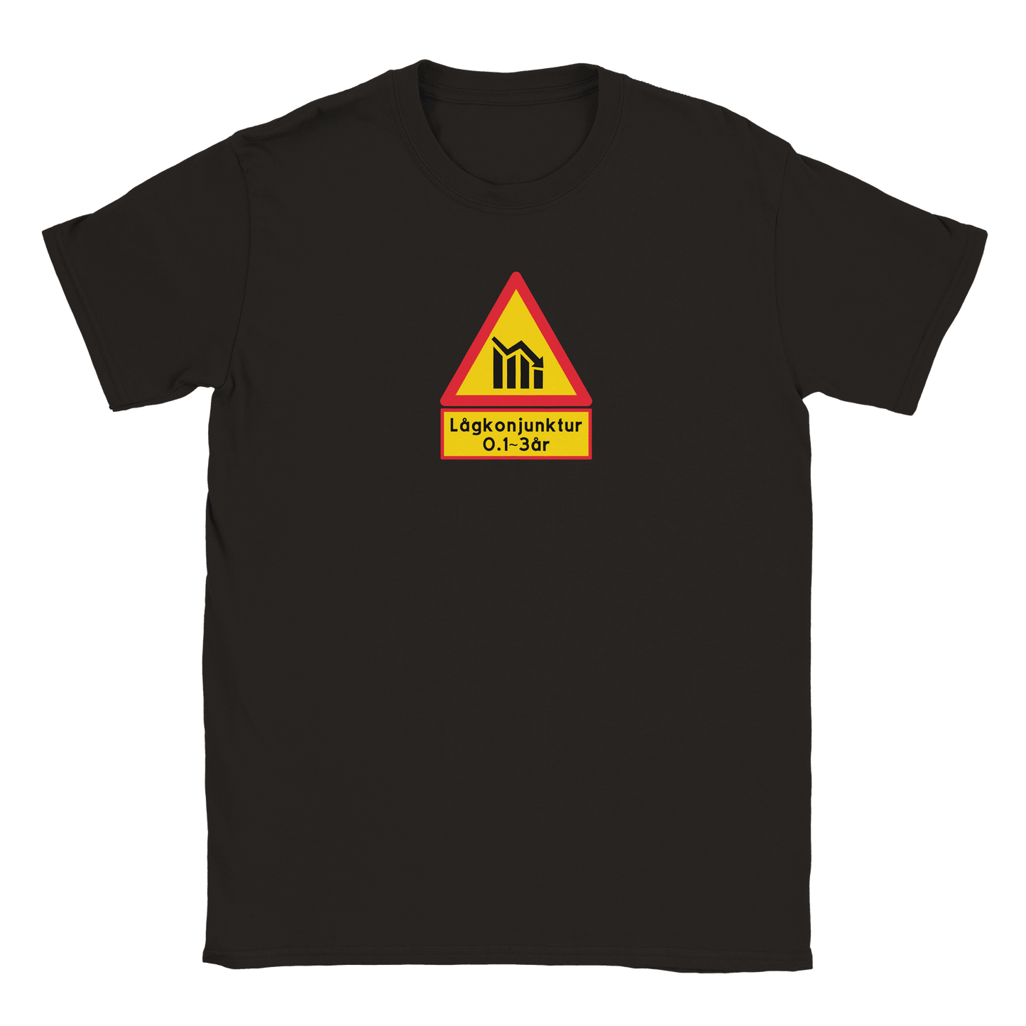 Lågkonjunktur Varningsskylt - T-shirt Svart