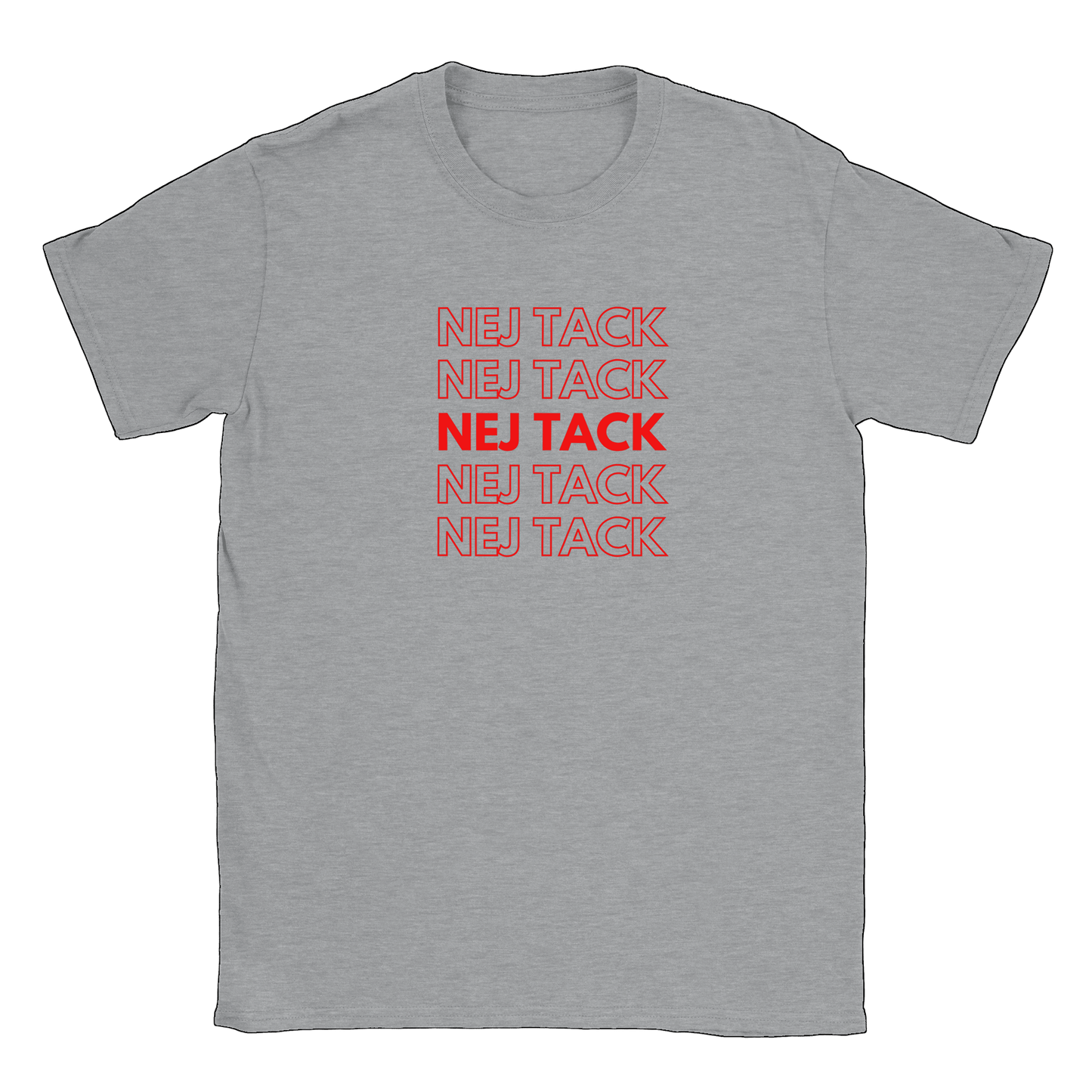 Nej tack - T-shirt Sports Grey