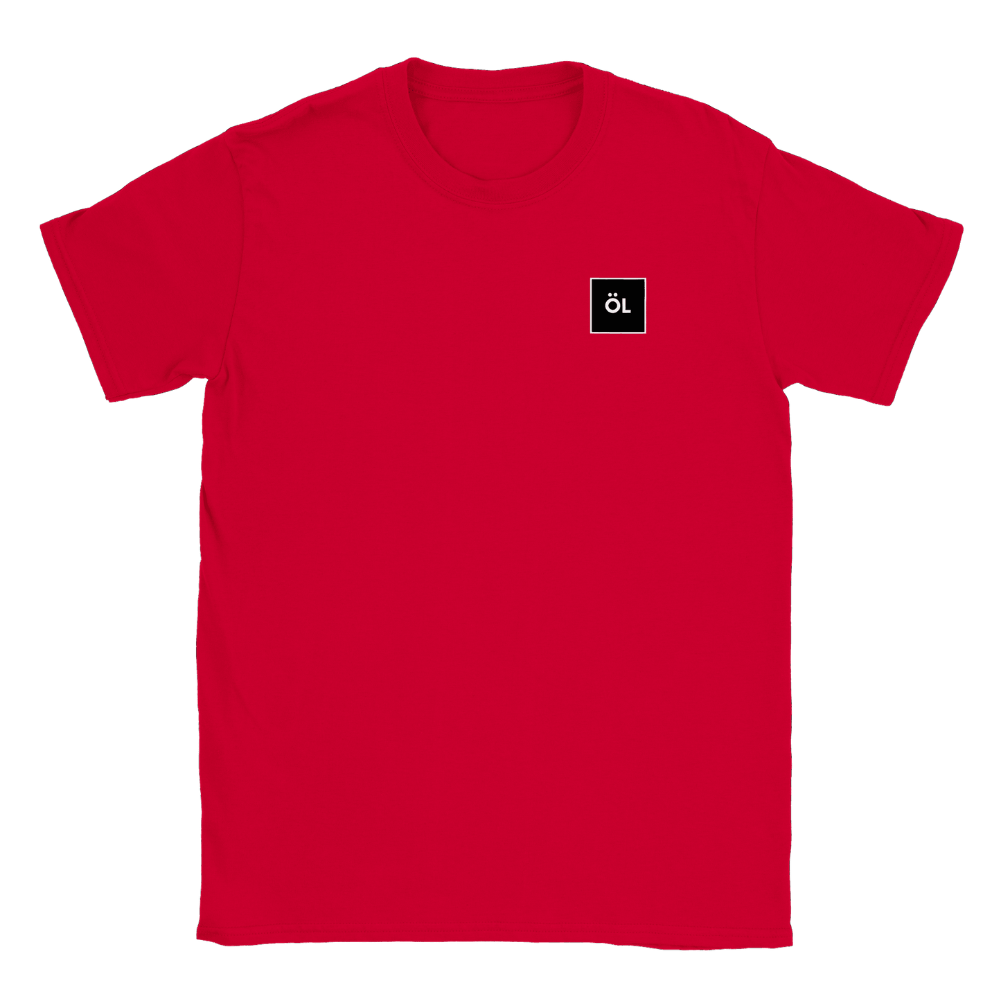 Öl i fyrkant - T-shirt Röd