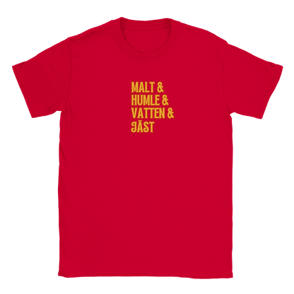 Öl recept - T-shirt Röd