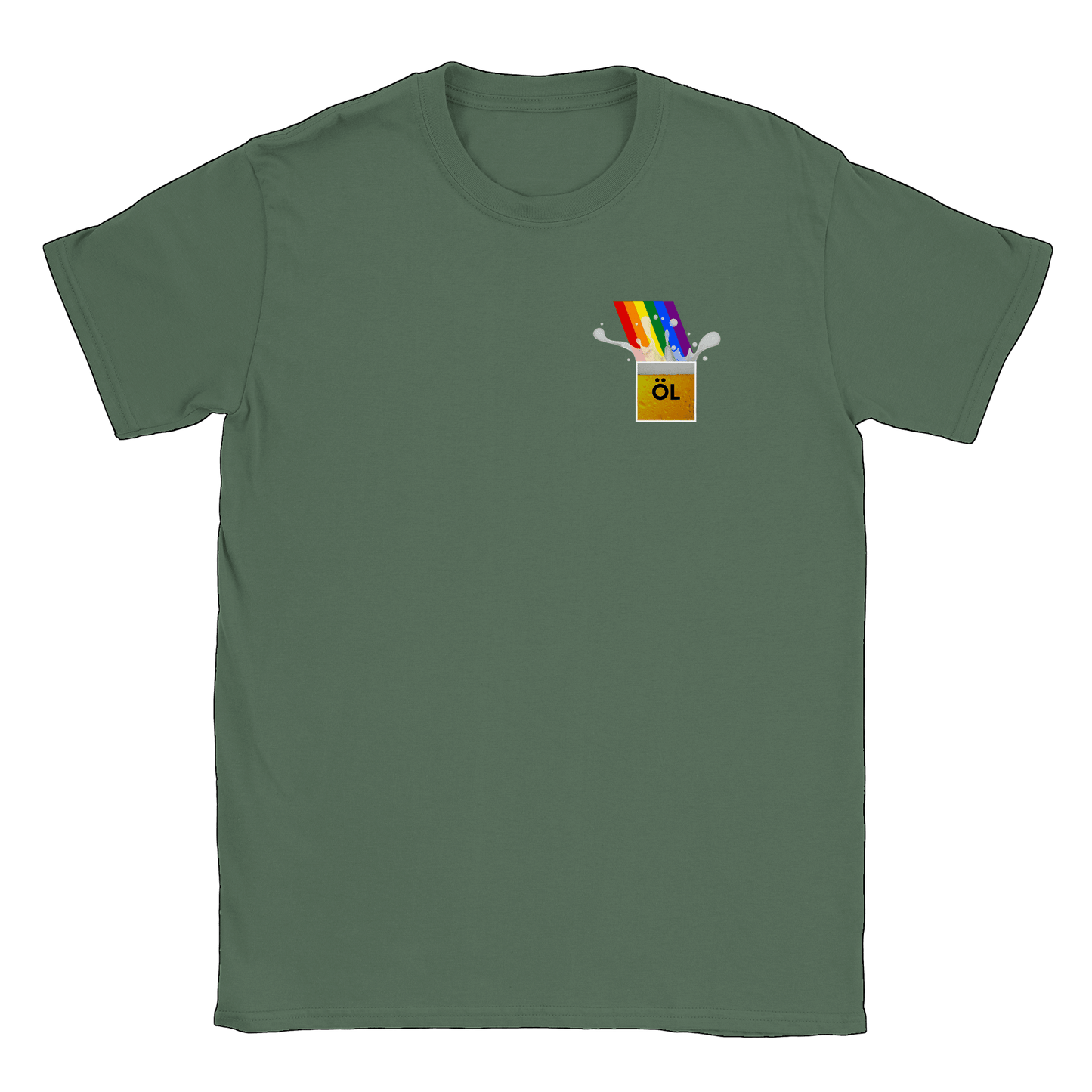 Öl vid regnbågens slut - T-shirt Military Green
