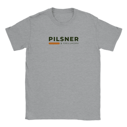 Pilsner och grillkorv - T-shirt Grå