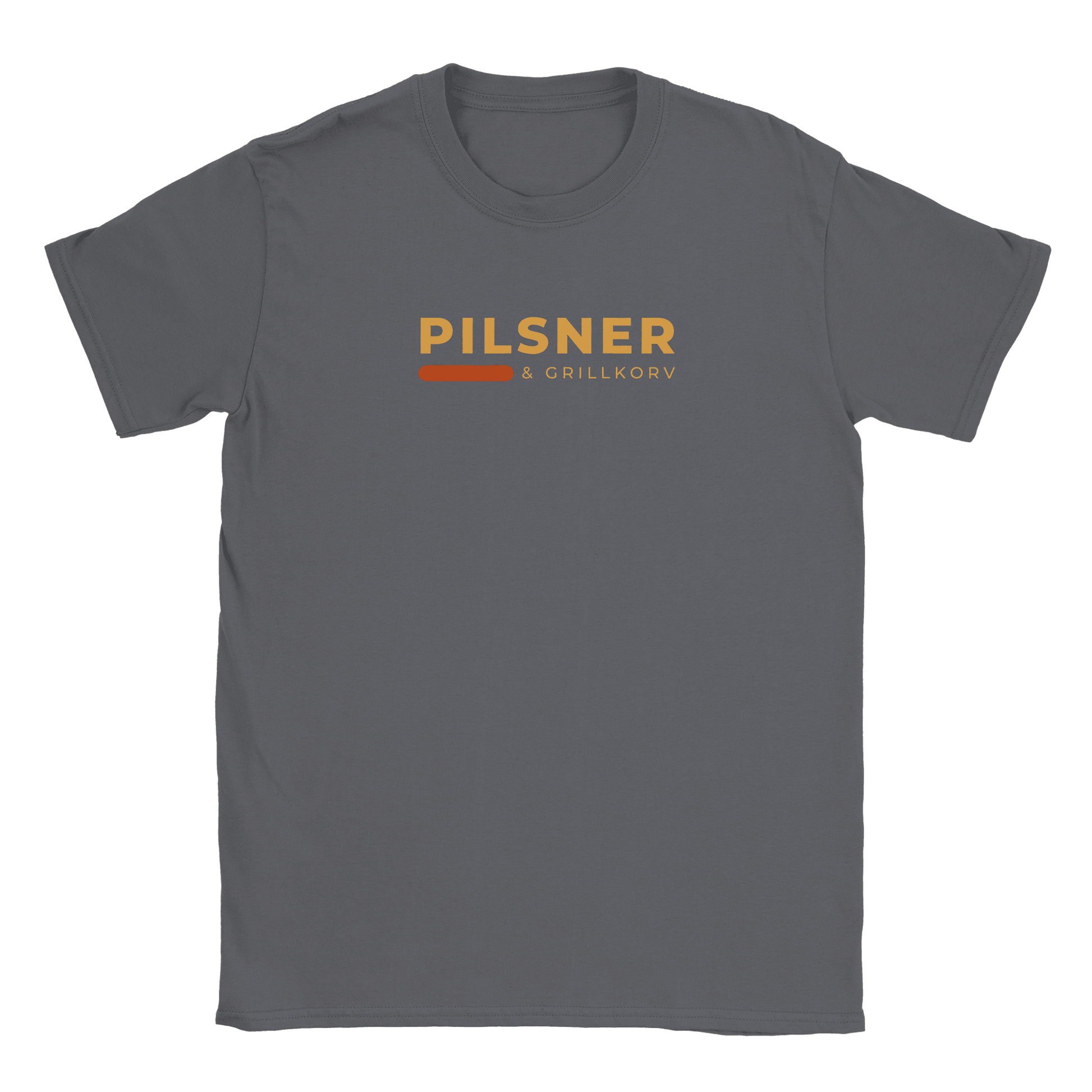 Pilsner och grillkorv - T-shirt Kolgrå