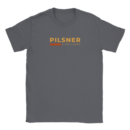 Pilsner och grillkorv - T-shirt Kolgrå