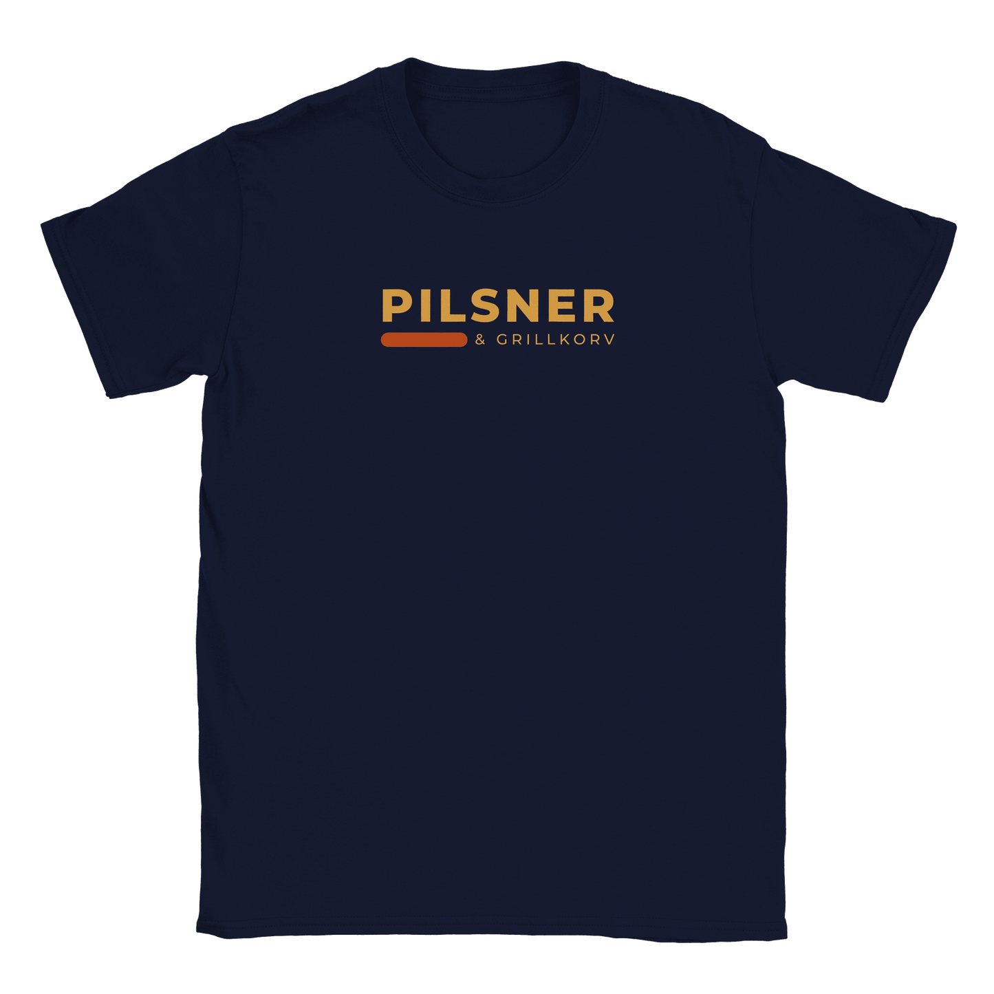 Pilsner och grillkorv - T-shirt Marinblå