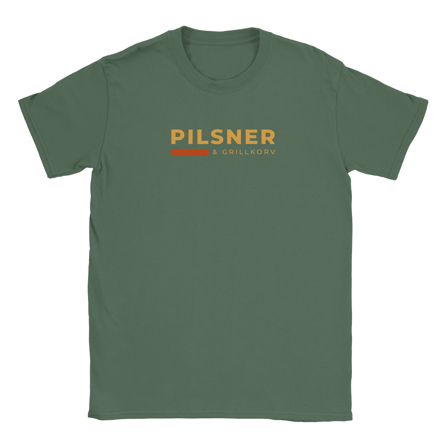 Pilsner och grillkorv - T-shirt Militärgrön