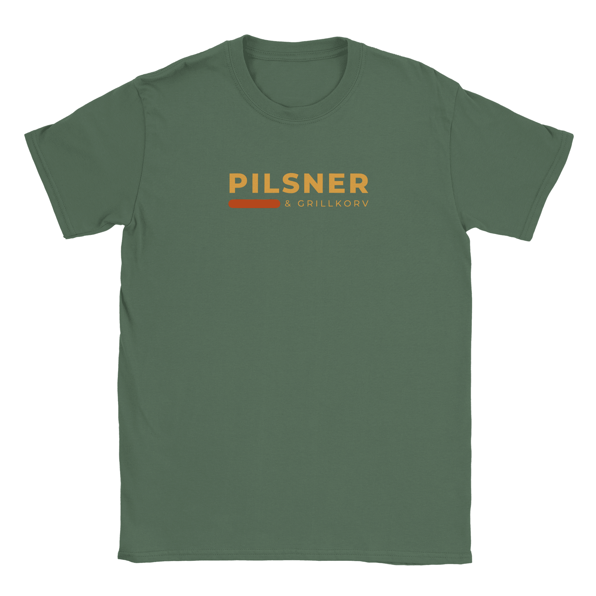 Pilsner och grillkorv - T-shirt Militärgrön