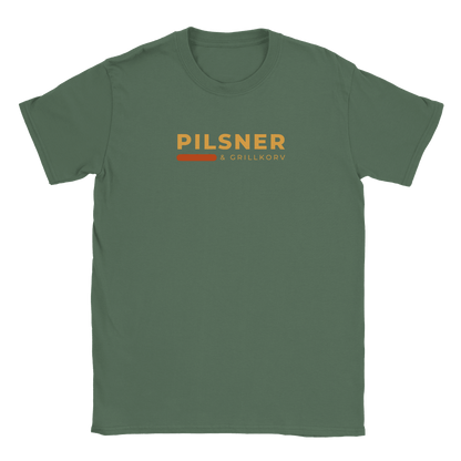 Pilsner och grillkorv - T-shirt Militärgrön