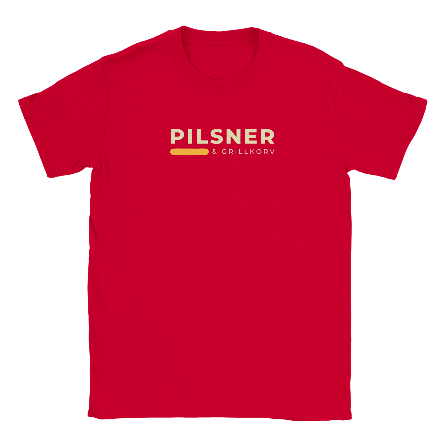 Pilsner och grillkorv - T-shirt Röd