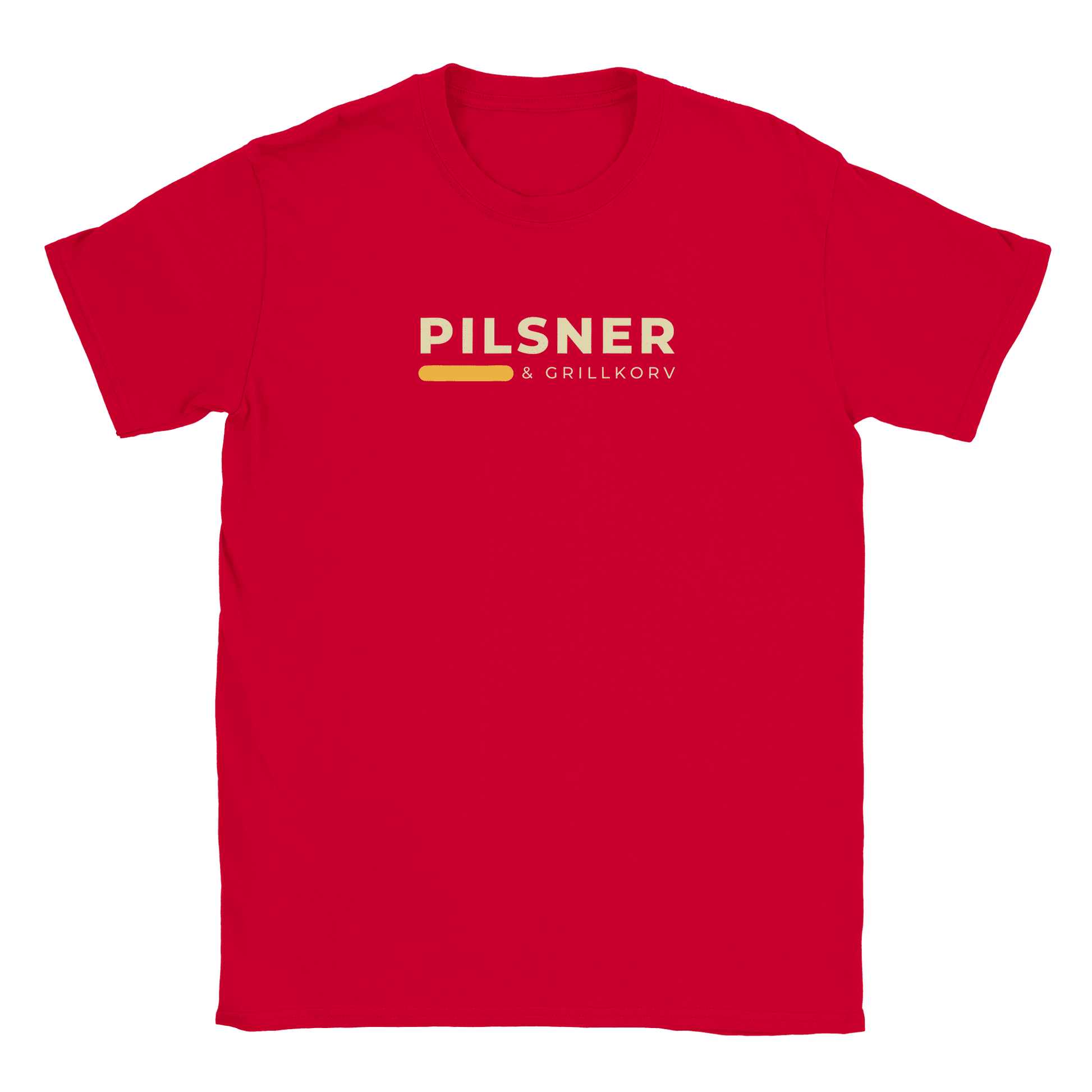Pilsner och grillkorv - T-shirt Röd