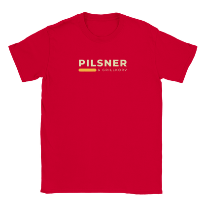 Pilsner och grillkorv - T-shirt Röd