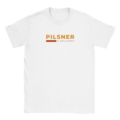 Pilsner och grillkorv - T-shirt Vit