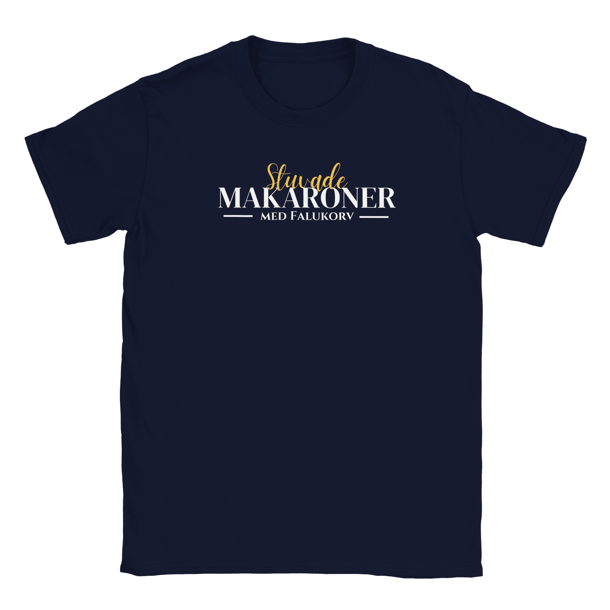 Stuvade makaroner med falukorv - T-shirt för barn Marinblå