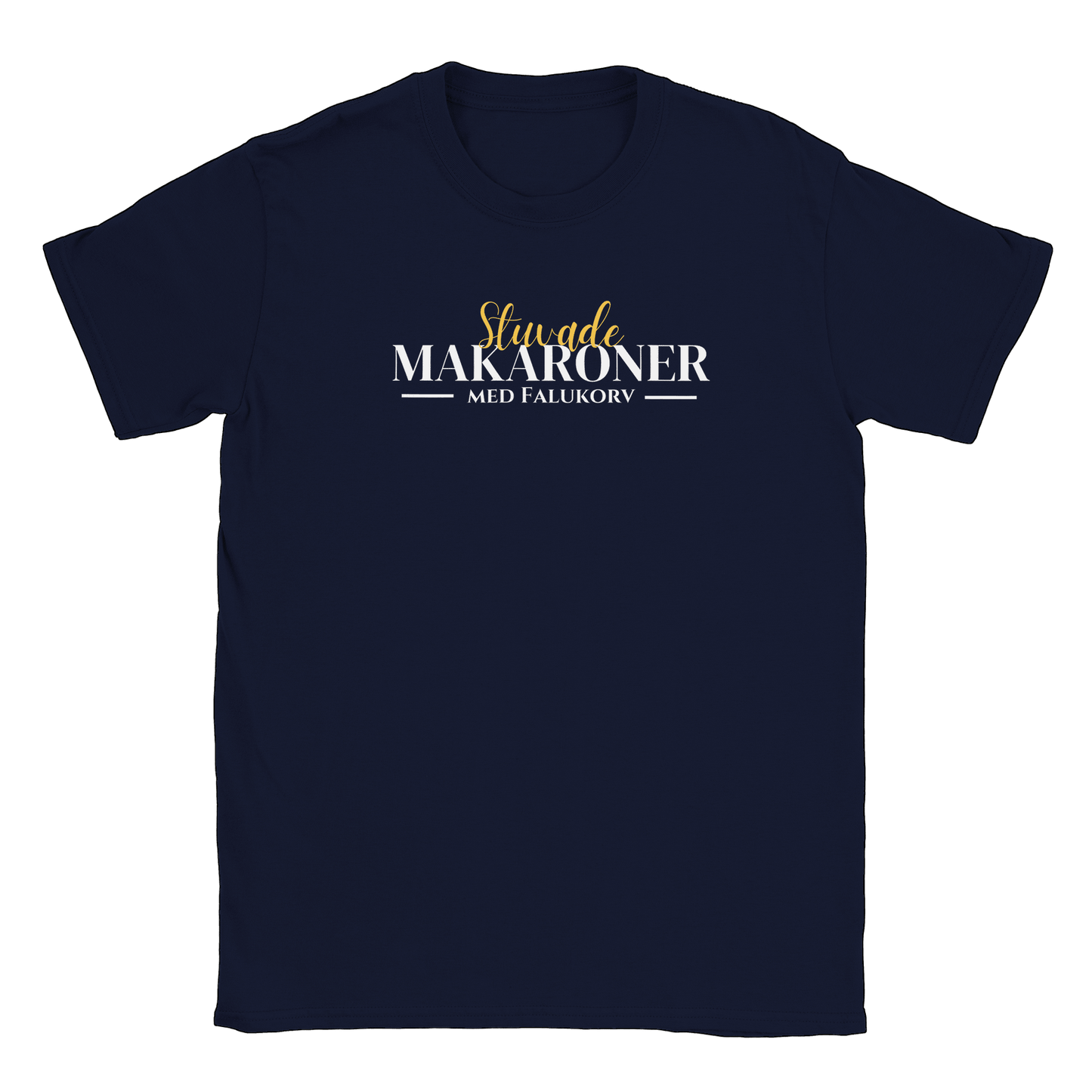 Stuvade makaroner med falukorv - T-shirt Navy