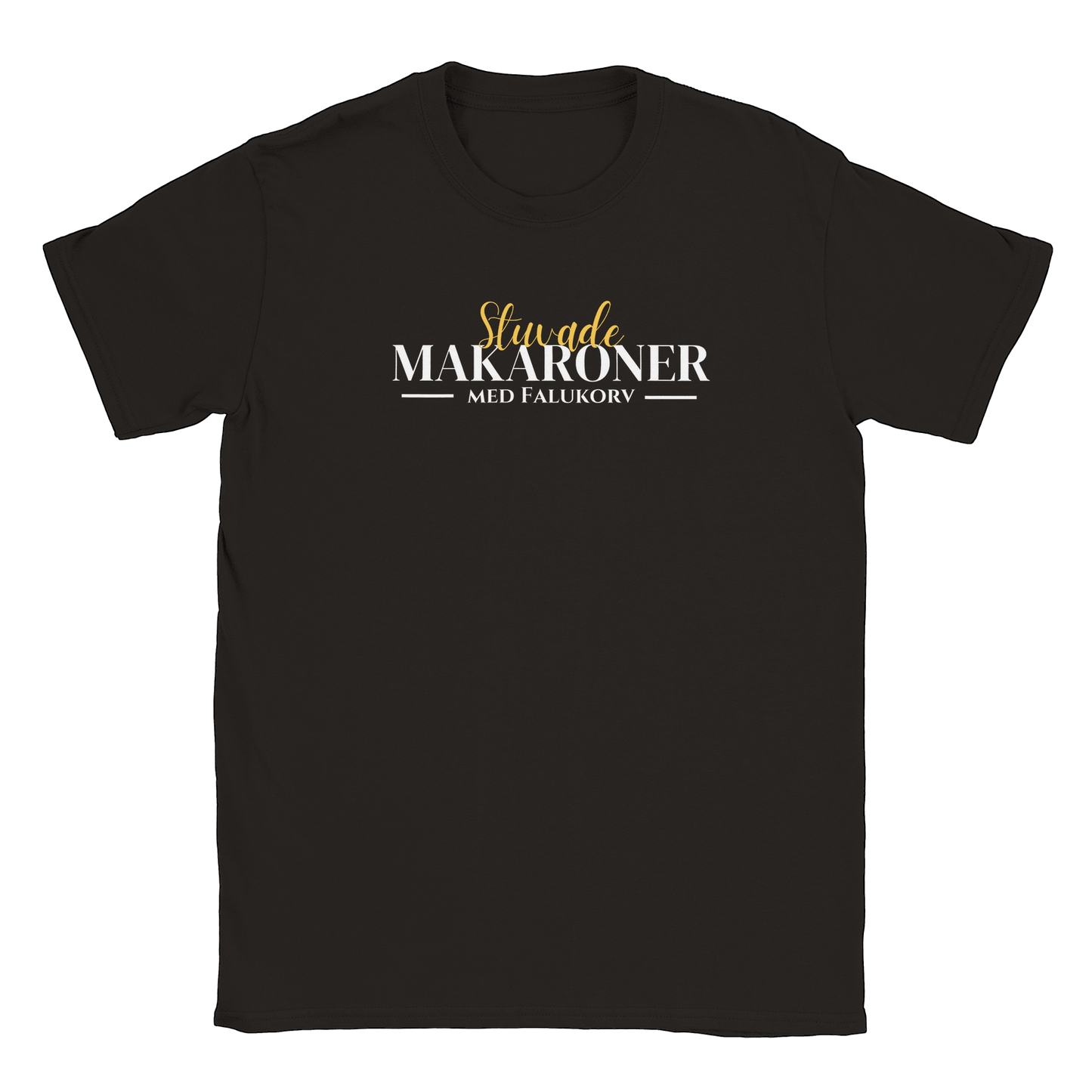 Stuvade makaroner med falukorv - T-shirt Svart