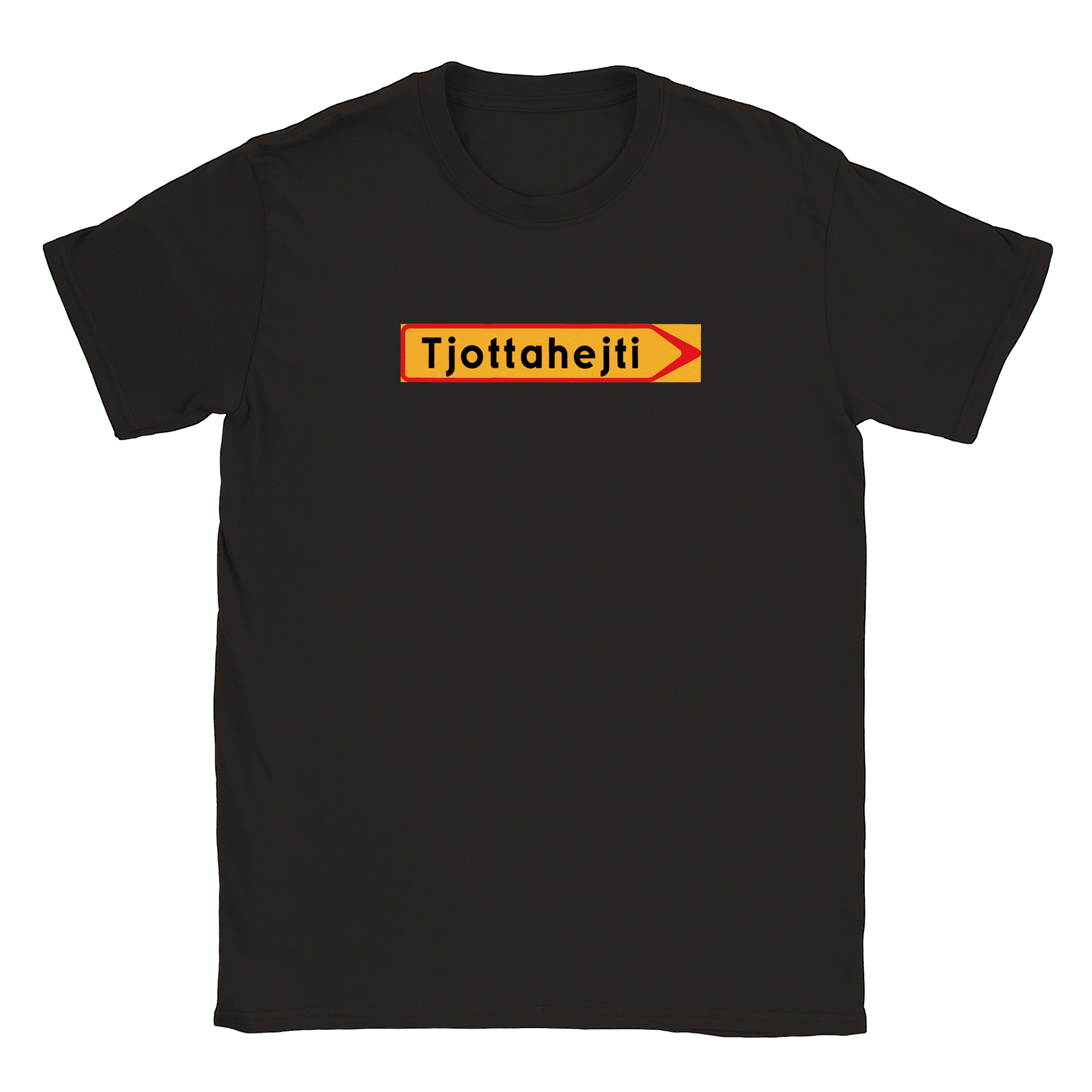 Tjottahejti skylt - T-shirt Svart